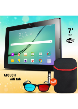 ATOUCH Wifi Tablet 7 inch, Android 4.2.2,  Function, 8GB, 1 GB DDR3, WiFi, Dual Core, Dual Camera Free Pouch,touch pen,3DGlass 